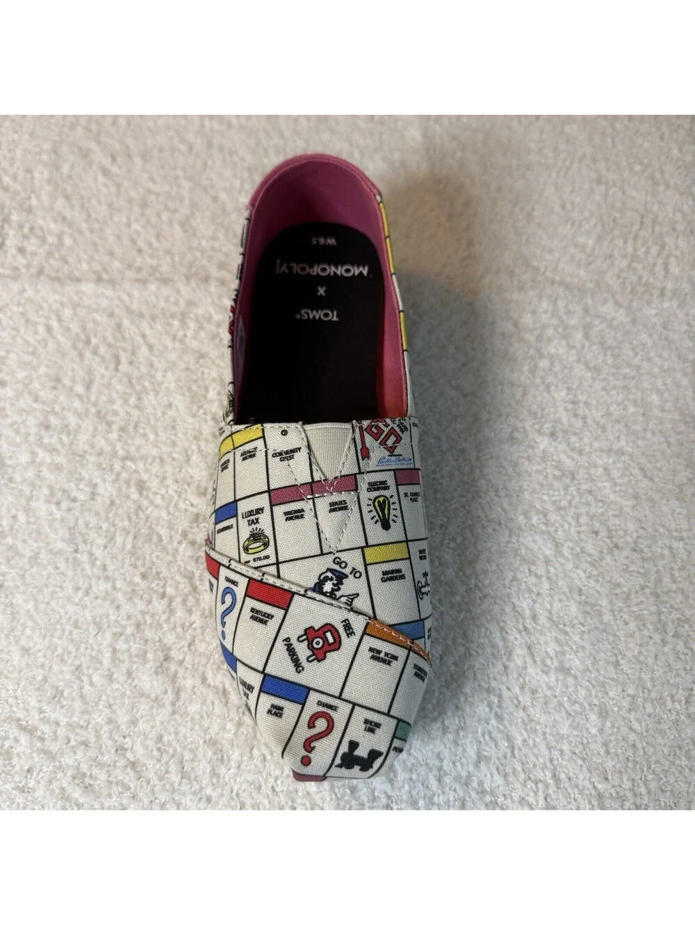 TOMS x Monopoly Alpargata Women’s 6.5 Limited Edition Slip On Shoes NWT
